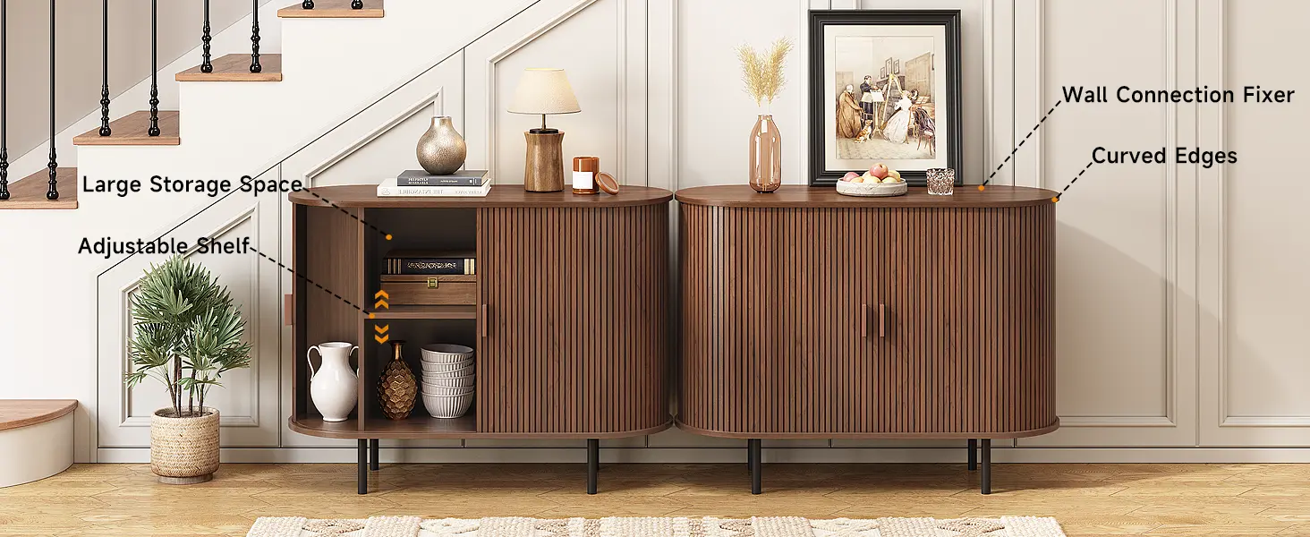 Bufet sideboard cu uși glisante – imagine detaliu 2